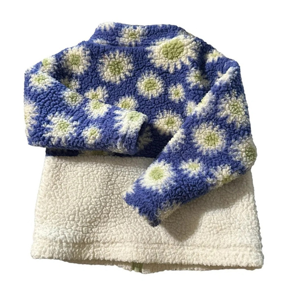 Cat & Jack Girls XS floral sherpa jacket - Picture 2 of 3